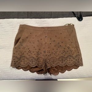 Brown Suede Shorts